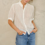 M.A.B.E Dacy EMB Top in Ecru