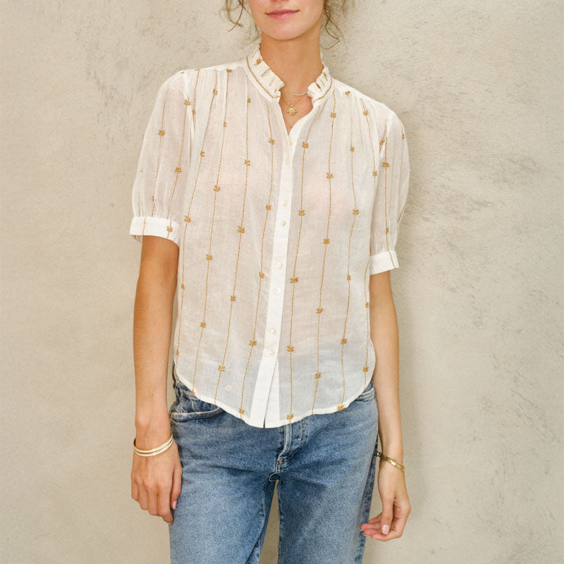 M.A.B.E Dacy EMB Top in Mustard
