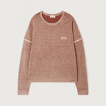 AMERICAN VINTAGE Damsville Round Neck Logo Jumper in Hazelnut Print