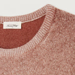 AMERICAN VINTAGE Damsville Round Neck Logo Jumper in Hazelnut Print