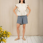 BONTE Darcy Top in Ecru/Multi