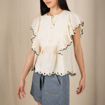 BONTE Darcy Top in Ecru/Multi