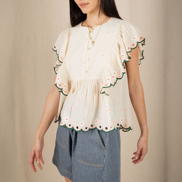 BONTE Darcy Top in Ecru/Multi