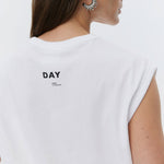 DAY BIRGER ET MIKKELSEN Pedro Heavy Jersey Sleeveless Top in Bright White