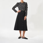 DEA KUDIBAL VistiDEA EV Blouse with Gathering Detail in Takashi/Navy