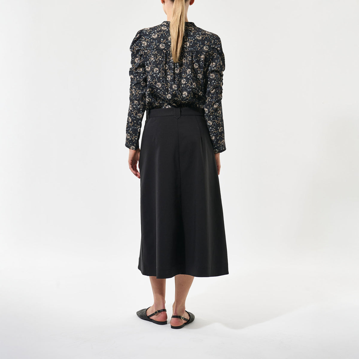 DEA KUDIBAL VistiDEA EV Blouse with Gathering Detail in Takashi/Navy