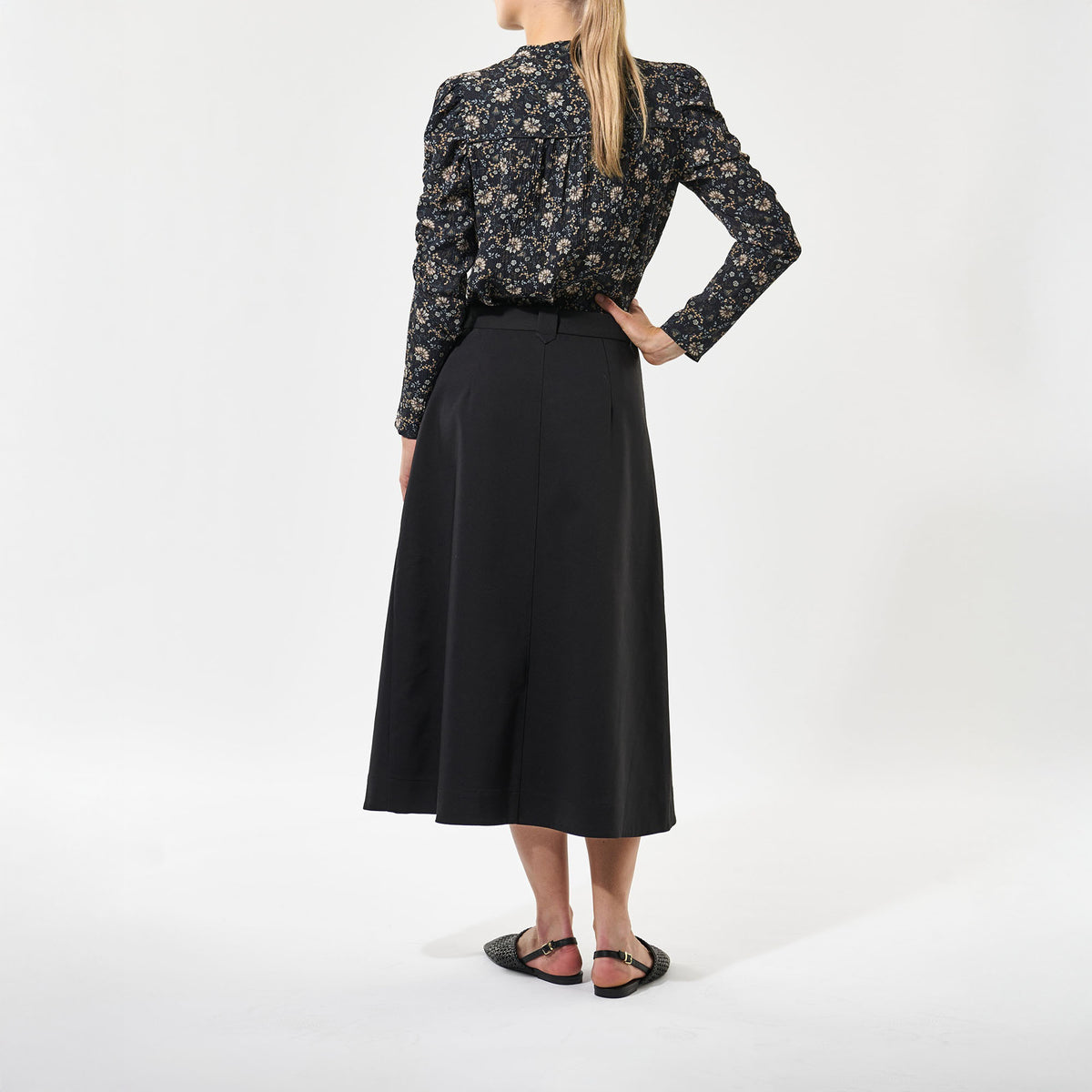 DEA KUDIBAL VistiDEA EV Blouse with Gathering Detail in Takashi/Navy