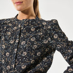 DEA KUDIBAL VistiDEA EV Blouse with Gathering Detail in Takashi/Navy