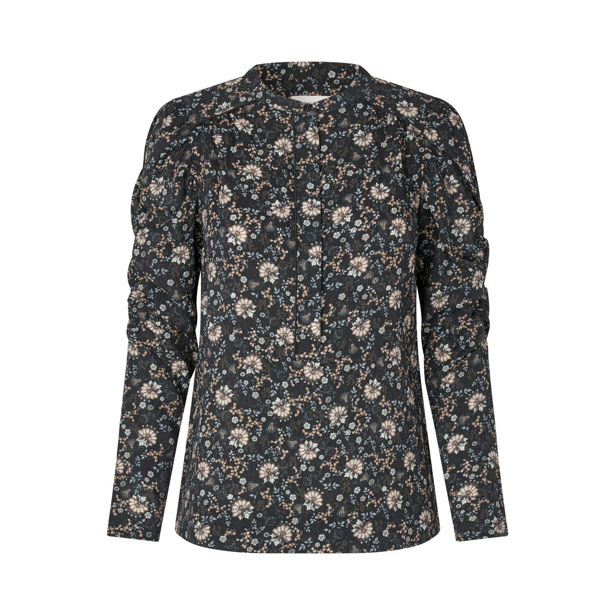 DEA KUDIBAL VistiDEA EV Blouse with Gathering Detail in Takashi/Navy