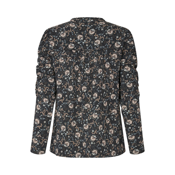 DEA KUDIBAL VistiDEA EV Blouse with Gathering Detail in Takashi/Navy