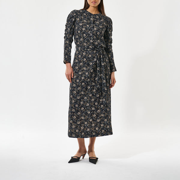 DEA KUDIBAL YannaDEA EV Dress with Gathering Details in Takashi/Navy