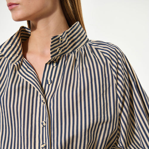 DEA KUDIBAL NicolaDEA Shirt with Sleeve Detail in Classic Stripe