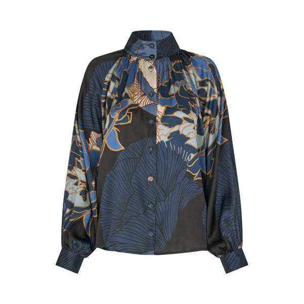 DEA KUDIBAL NitaDEA Blouse with Stand Collar in Alepidia Blue