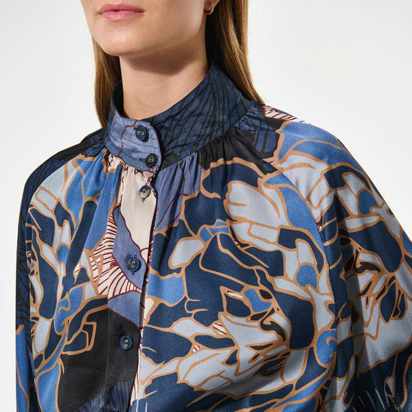 DEA KUDIBAL NitaDEA Blouse with Stand Collar in Alepidia Blue