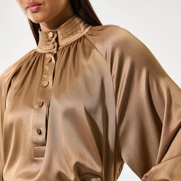DEA KUDIBAL NicolaDEA Shirt with Sleeve Detail in Russet