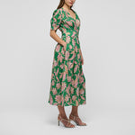 DEA KUDIBAL Leandra Linen Dress  in Paisley Full Green