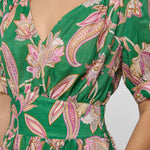 DEA KUDIBAL Leandra Linen Dress  in Paisley Full Green