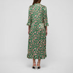 DEA KUDIBAL RosannaDEA Silk Dress with Ruffles in Paisley Green