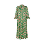 DEA KUDIBAL RosannaDEA Silk Dress with Ruffles in Paisley Green