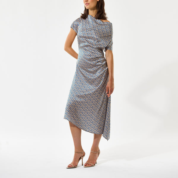 DEA KUDIBAL JacintaDEA Stretch Silk Dress  in L'Oeuf Ocean