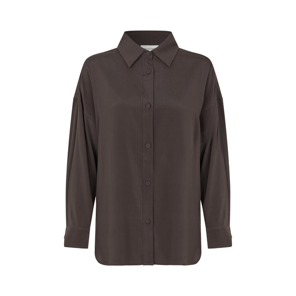 DEA KUDIBAL GloriaDEA Silk Shirt with Collar in Soil