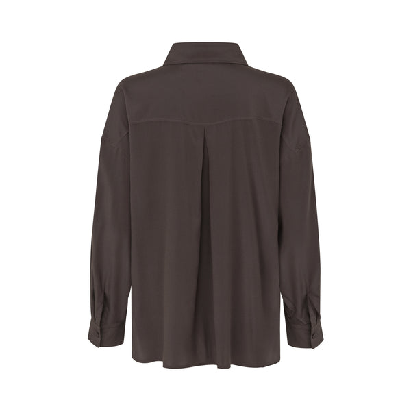 DEA KUDIBAL GloriaDEA Silk Shirt with Collar in Soil