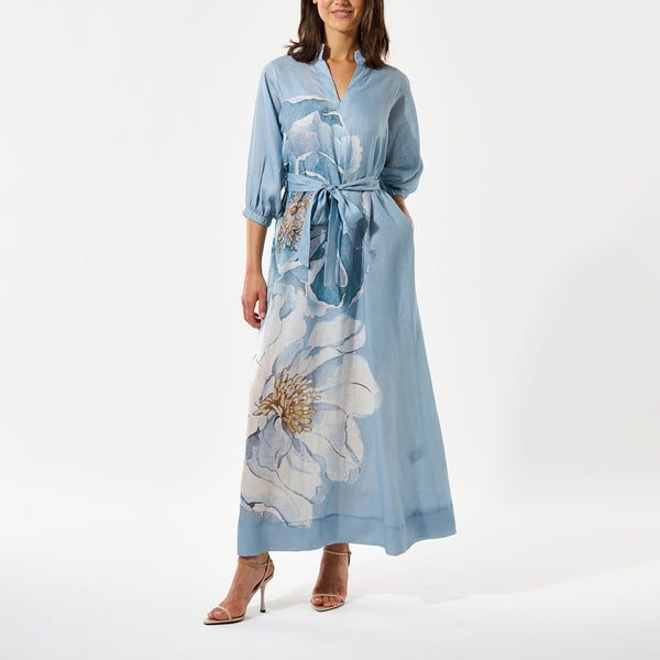 DEA KUDIBAL SalmaDEA Linen Dress in Rosea Plena Skyway