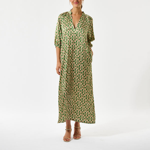 DEA KUDIBAL SabrinaDEA Silk Kaftan Dress in Deuce Green