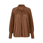 DEA KUDIBAL MadelaineDEA Silk Blouse with Drape Detail in Maplewood