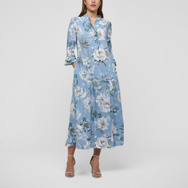 DEA KUDIBAL Rosanna Stretch Viscose Crepe Dress in Paeonia Skyway