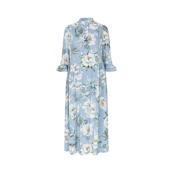 DEA KUDIBAL Rosanna Stretch Viscose Crepe Dress in Paeonia Skyway