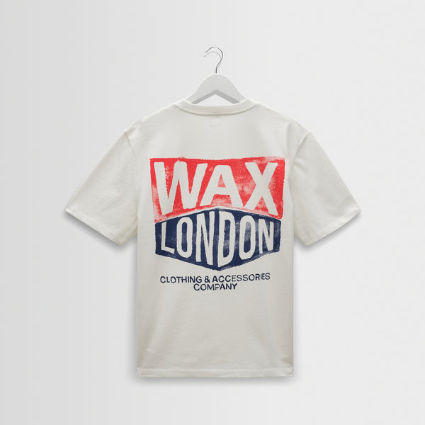 WAX LONDON Dean Short Sleeve Logo T-shirt in Off/White