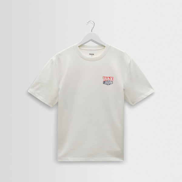 WAX LONDON Dean Short Sleeve Logo T-shirt in Off/White