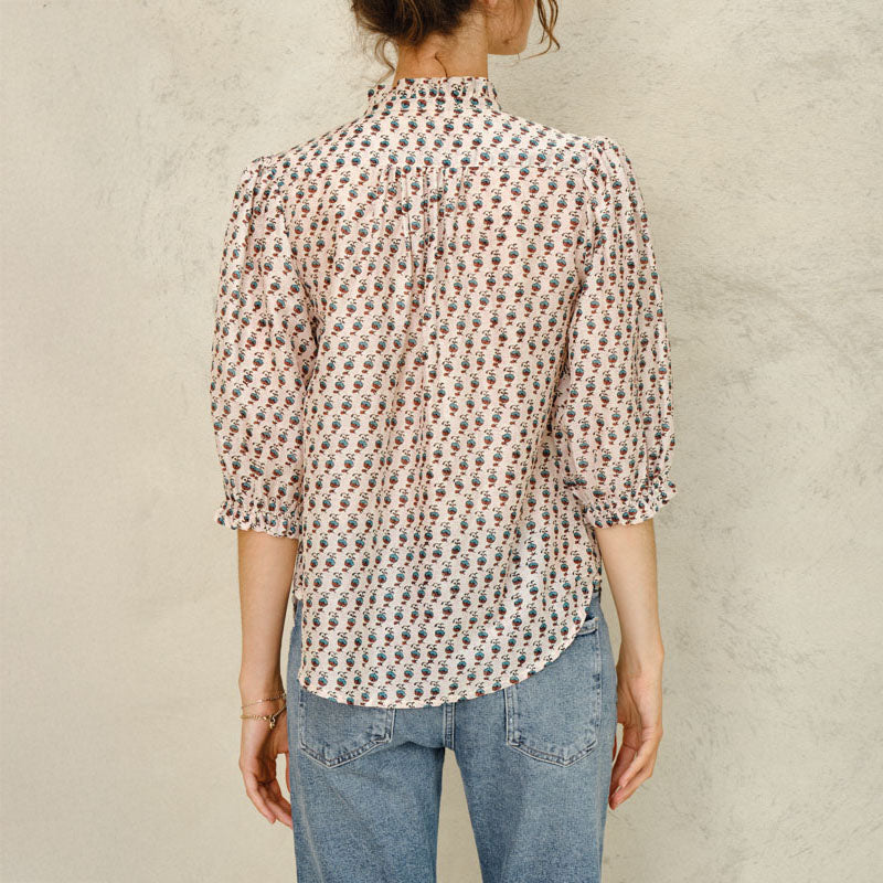 M.A.B.E Devi Print Long Sleeve Top in Multi