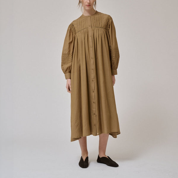 ANNE-MI Dew Long Sleeve Shirt Dress in Ermine