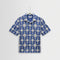 WAX LONDON Didcot Short Sleeve Shirt in Blue/Ecru