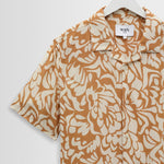 WAX LONDON Didcot Short Sleeve Shirt in Tan/Beige