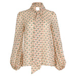 Chance Pussybow Blouse in Cream