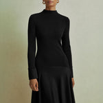 FLORERE Acacia Mockable Midi Dress in Black