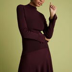 FLORERE Acacia Mockable Midi Dress in Burgundy