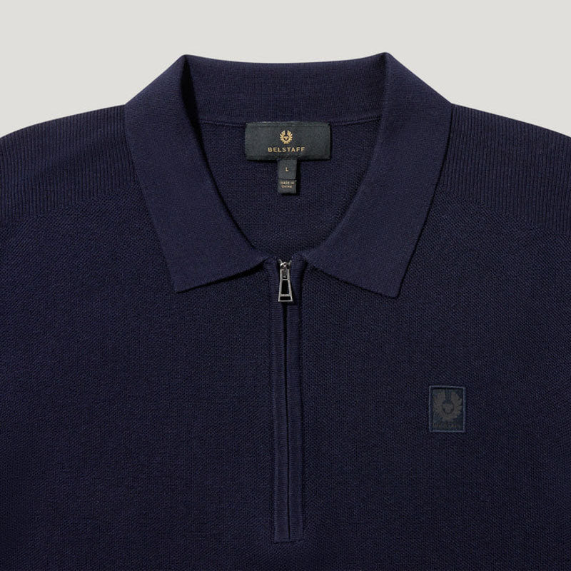 BELSTAFF Drift Knitted Polo in Dark Ink