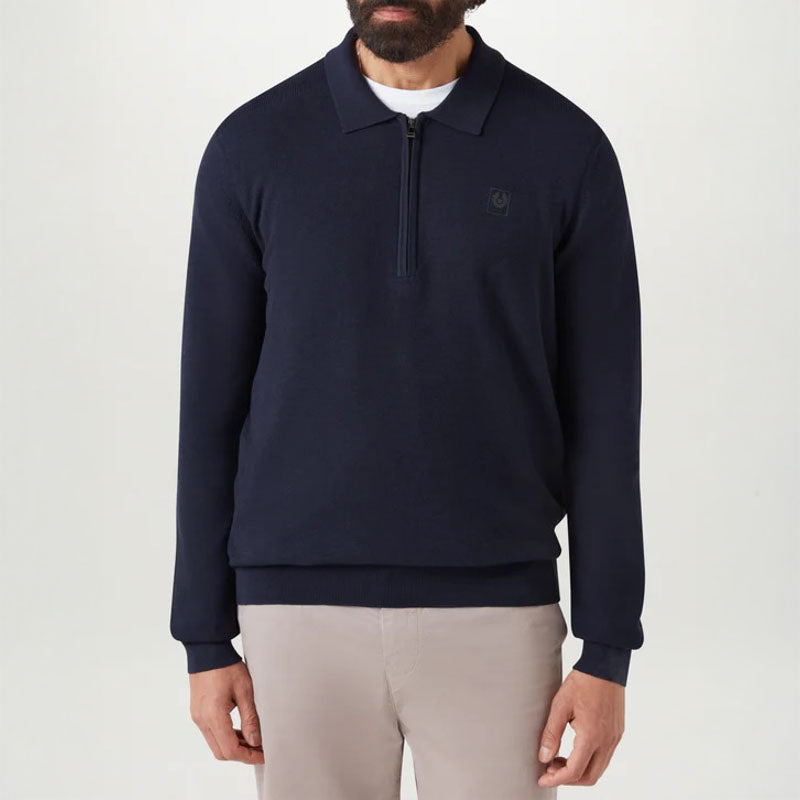 BELSTAFF Drift Knitted Polo in Dark Ink