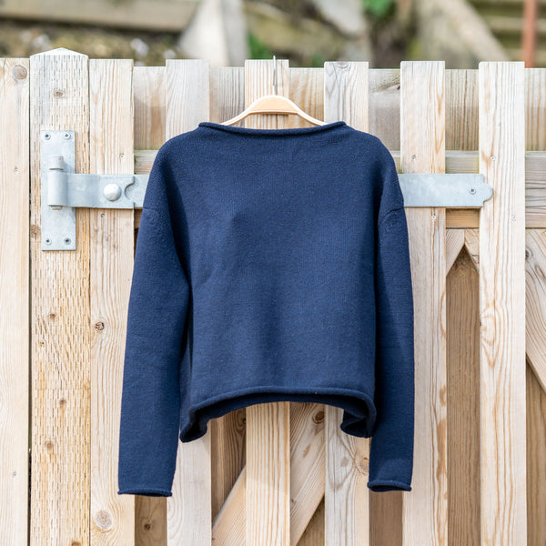 COLLEN & CLARE Pea Cashmere & Wool Mix Jumper in Navy Marl