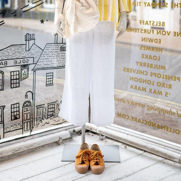FOIL It's Only Natural Linen Trousers in White