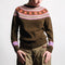 QUINTON & CHADWICK Fairisle Yoke Jumper in Military