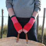 QUINTON & CHADWICK Angora Fingerless Mittens  in Hyper Nature