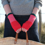 QUINTON & CHADWICK Angora Fingerless Mittens  in Hyper Nature