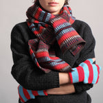 QUINTON & CHADWICK Modern Tartan Scarf in Winter Beach