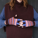 QUINTON & CHADWICK Patterned Fingerless Gloves  in Quartz