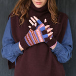 QUINTON & CHADWICK Patterned Fingerless Gloves  in Quartz